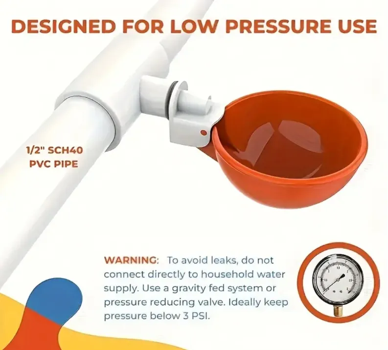 Automatic Watering Cups - For Low Pressure/Gravity Watering System (5ct)